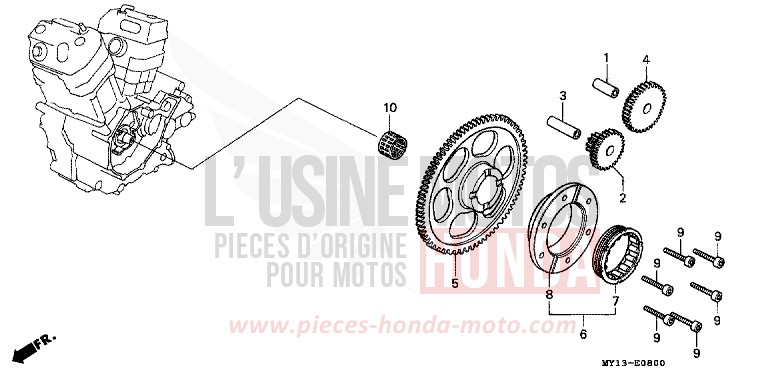 ANLASSERKUPPLUNG von Africa Twin 750 MINOTAUROS GREEN METALLIC (GY112) von 1998